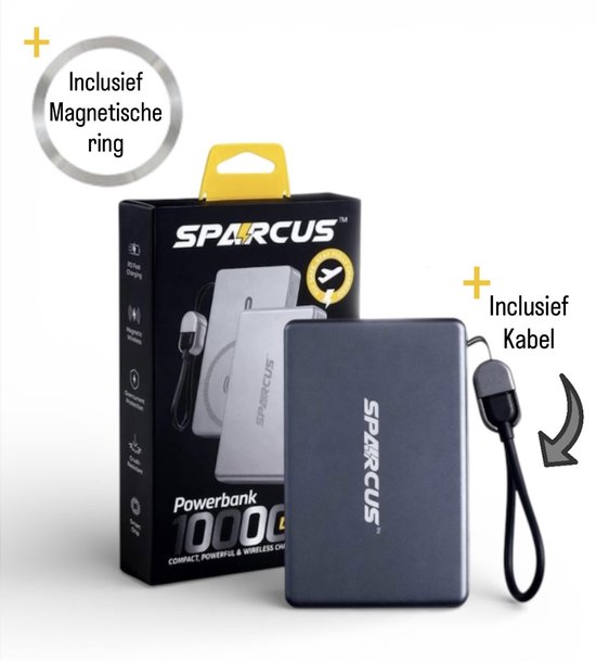 Sparcus MagSafe Powerbank 10000 mAh - Draadloze & - Sparcus - €27,95