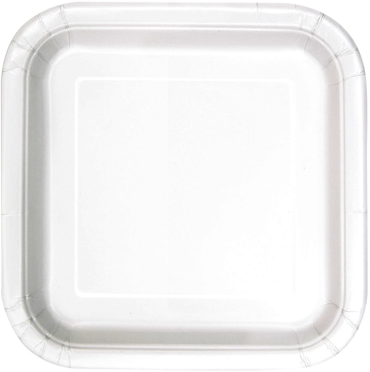 UNIQUE - 14 witte vierkante kartonnen borden 23 cm wegwerp