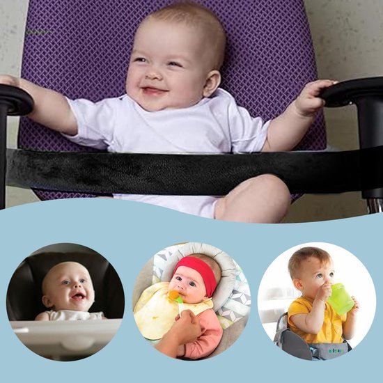 2 stuks Universal Baby Seat Strap, Universal Baby Seat Strap, Child Safety Strap, Child Safety Belt, City Belt, Seat Belt Clip, Suitable for Baby Bouncers, Chairs and Karters (Black) van Merkloos — afbeelding 3