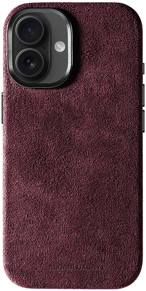 Alcanluxury Alcantara telefoonhoesje geschikt voor Apple iPhone 17 - Wine Red