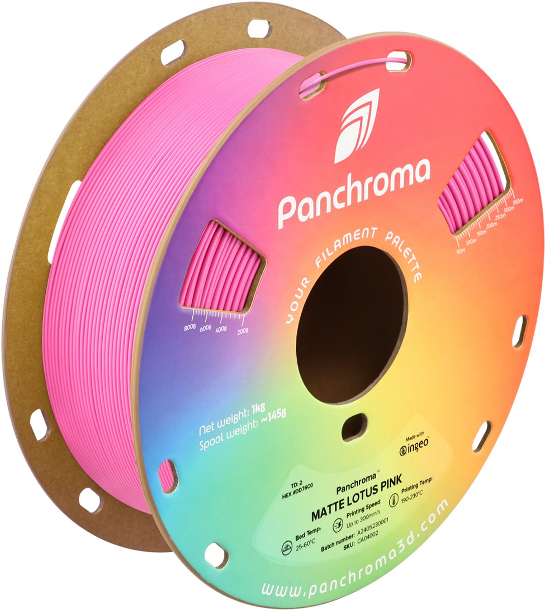PLA MATTE 1,75mm LOTUS PINK 1kg POLYMAKER PANCHROMA PolyTerra 3D FILAMENT