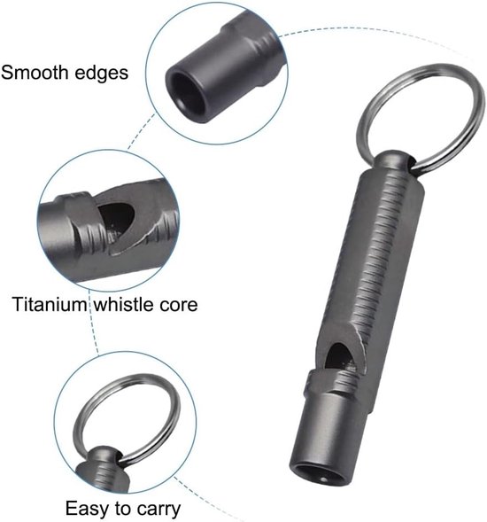 Titanium Noodfluitje – Superloud, Draagbaar En Geschikt Voor Outdoor En Sport