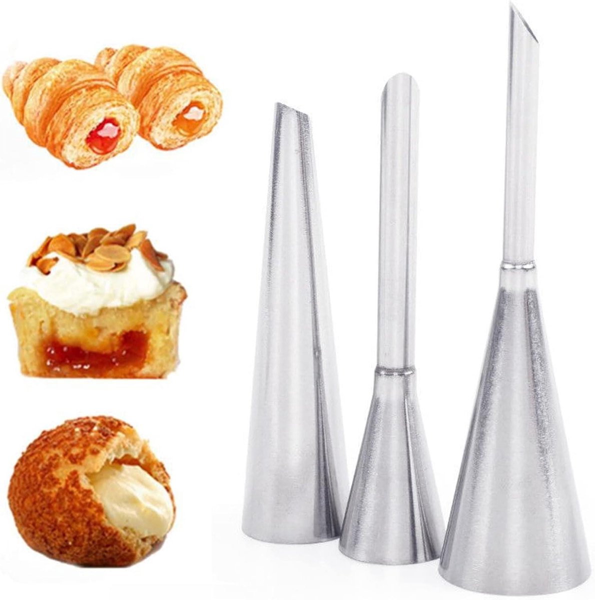 Roestvrijstalen Cakemondstukken Set voor Cake Decoratie en Mousse
