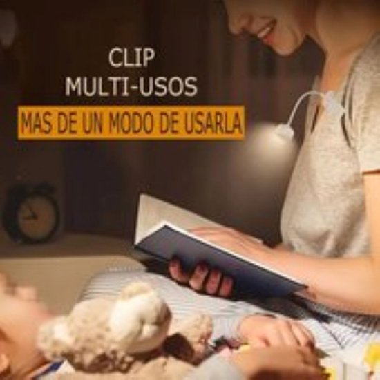 leeslamp-inclusief batterijen-3 verlichtingsstanden en oogbeschermin-verlichting-360° flexibele opklikbare boeklamp-boekenlegger-bed-bedlamp van Merkloos — afbeelding 3