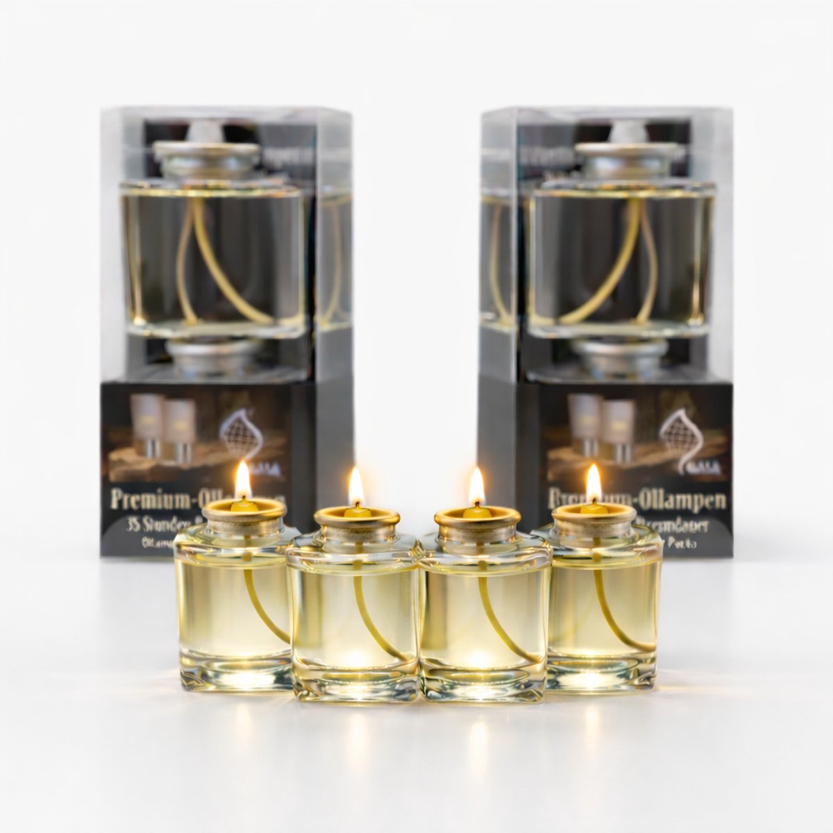 EasyMart Olielampen 4-delig – 35 Uur Brandduur – Binnen & Buiten – Tuinfakkels – Tuinverlichting – Oliekaars – Windlicht – Terras & Balkon