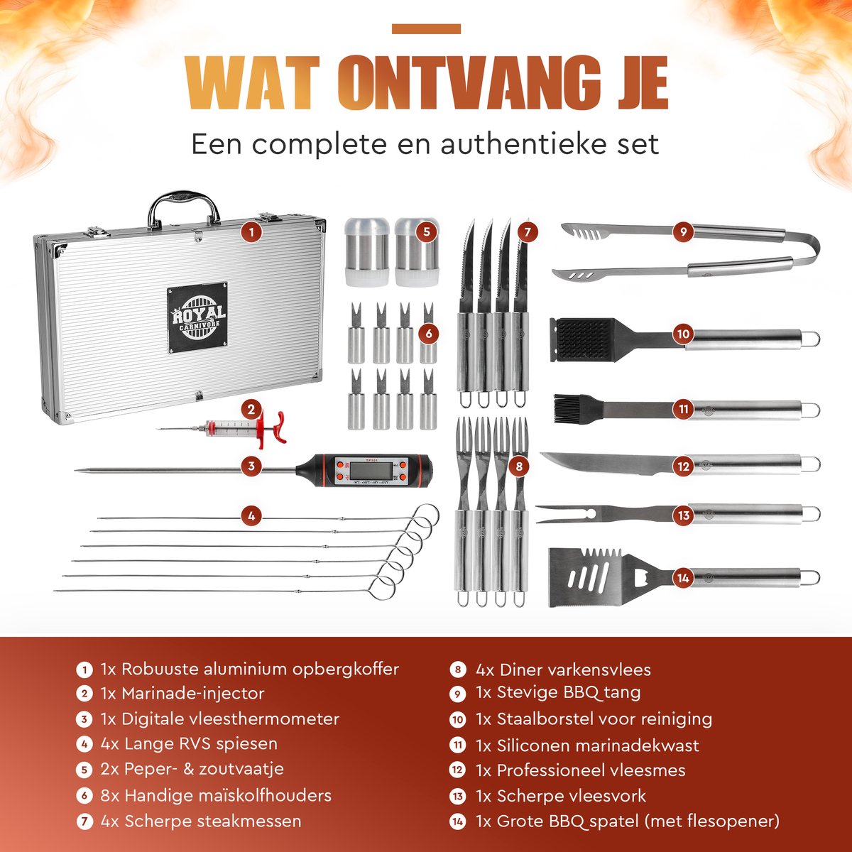 ROYAL ROYAL CARNIVORE BBQ Accessoireset - afbeelding 2