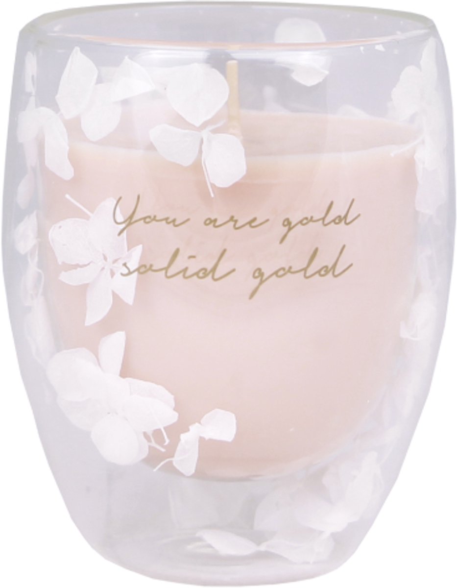 Sojakaars in Theeglas - Dubbelwandig theeglas - You are Gold - Geurkaars