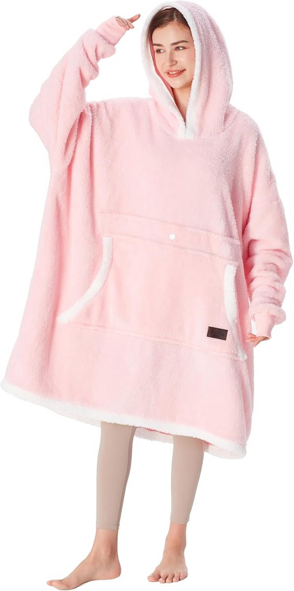 Oversized Dekensweatshirt met Capuchon en Sherpa Fleece voor Kinderen en Tieners