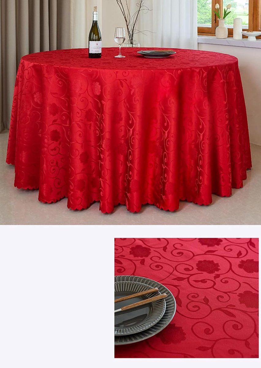 Ronde Tafelkleden Kerst/Feest - Polyester Machinewasbaar - Diameter 180 cm