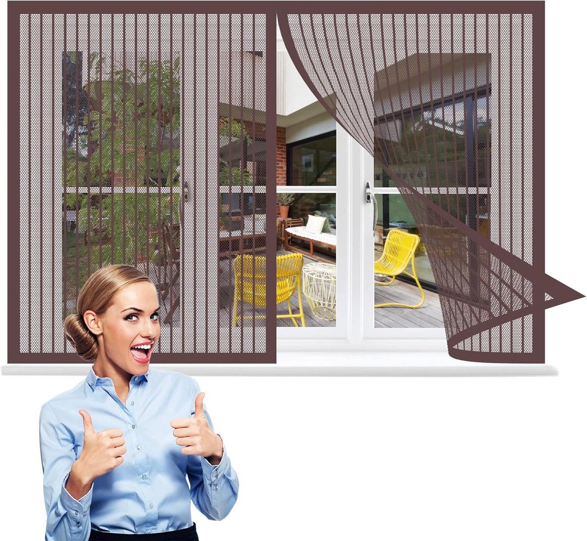 Versterkt Hor Raam Maat 150x130 cm Muggenhor Voor Keuken en Slaapkamer