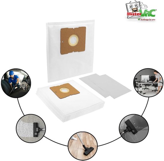 10 Stofzuigerzakken en Filters voor Sauber VE 124585-08 - Krachtige 5-Laags Vlies