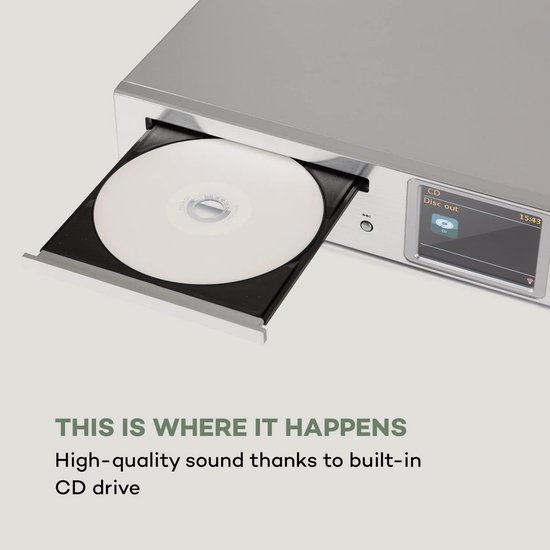 Internetradio Tuner met DAB+, FM en CD-speler Zilver — afbeelding 2