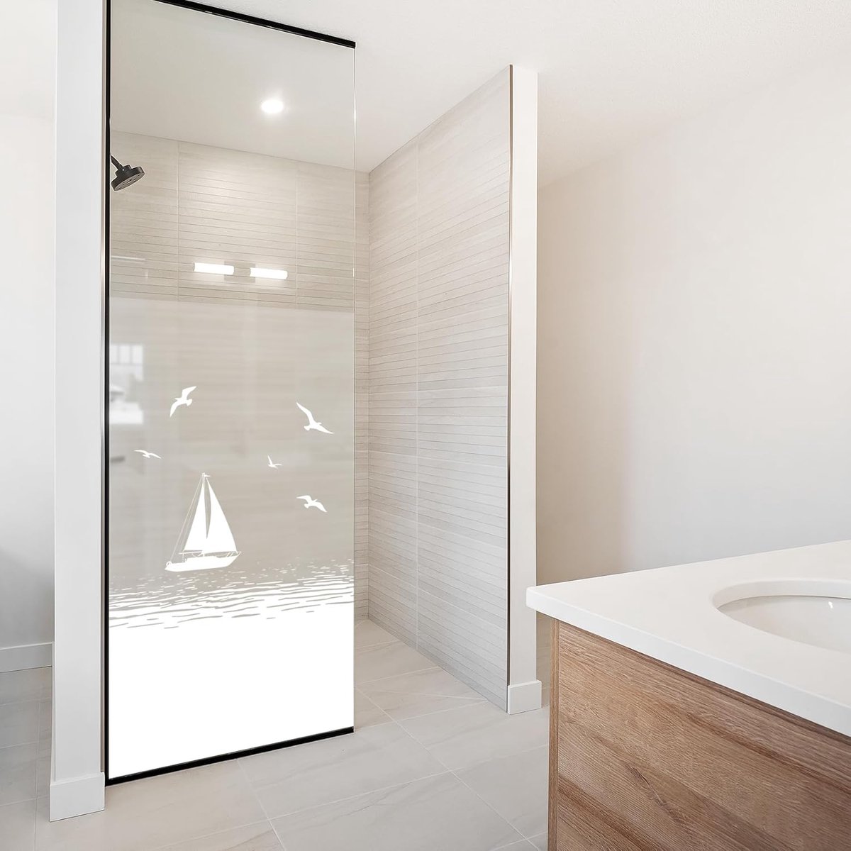 Raamfolie Privacy - Douchefolie Zelfklevend - Inkijk Beschermen - Waterdicht Ontwerp - 50 x 80 cm - Wit