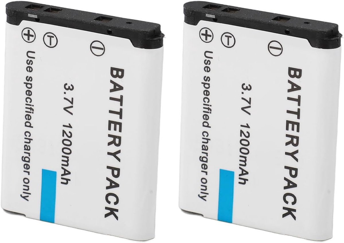 Oplaadbare Camera Accu set (2-Pack) 1200mAh 3,7V Li-ion Vervanging + Poetsdoekje