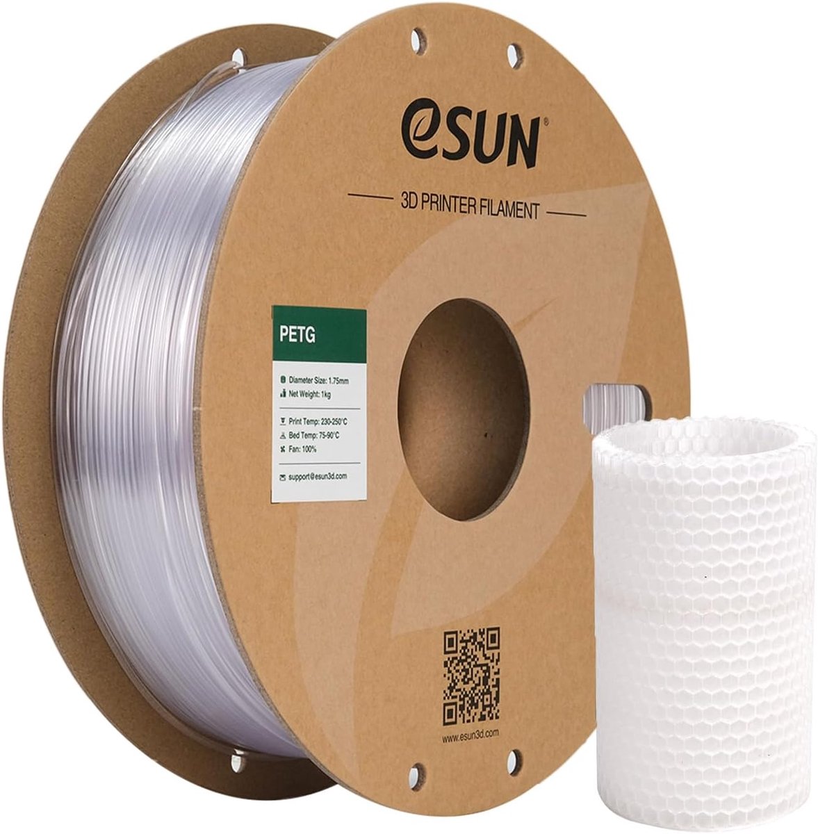 PETG Filament 1.75mm 1KG voor 3D Printer - Hoge Nauwkeurigheid Natuurlijk