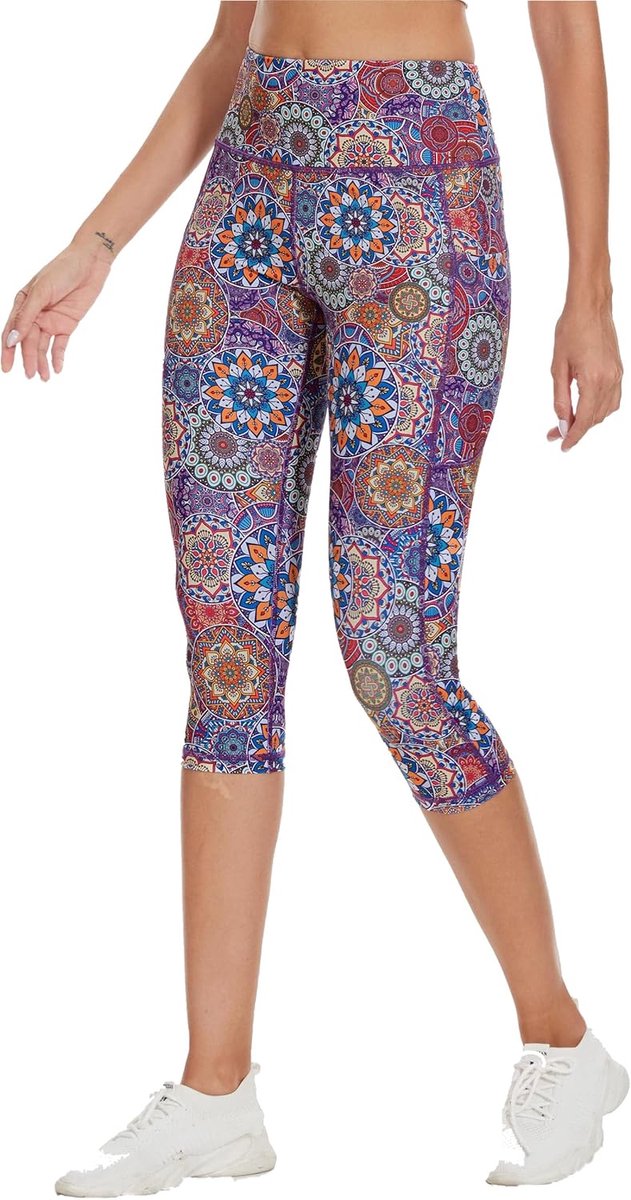 Dames Sportlegging Capri met Hoge Taille en Zakken - Tummy Control Fitness Legging — afbeelding 5