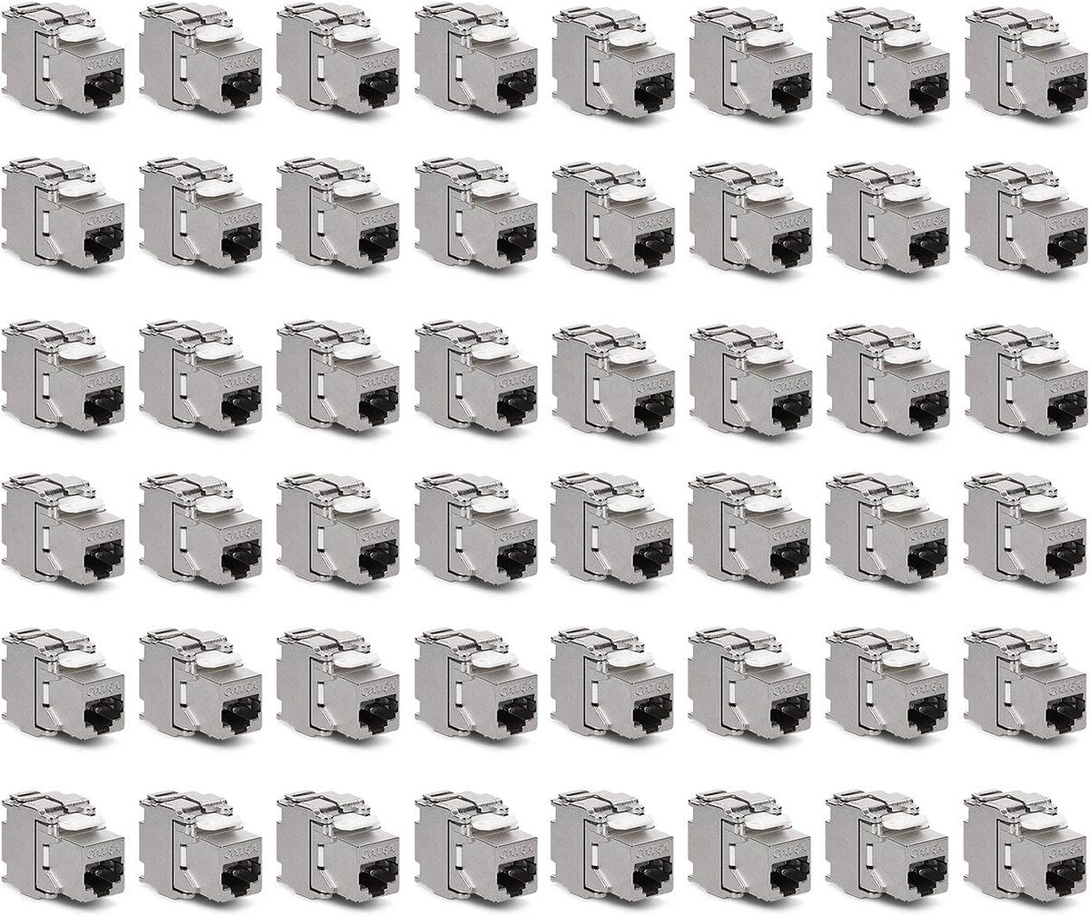 Set van 48 Keystone Adapters voor CAT6A Kabels - RJ45 Poort Geschikt - Metalen Behuizing - 10 Gb/s