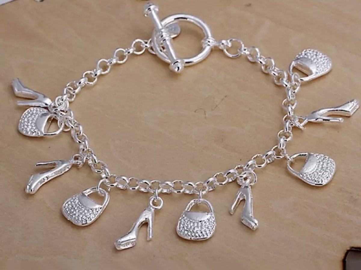 12Getit Armbandje met tasje en sn schoentje bedels