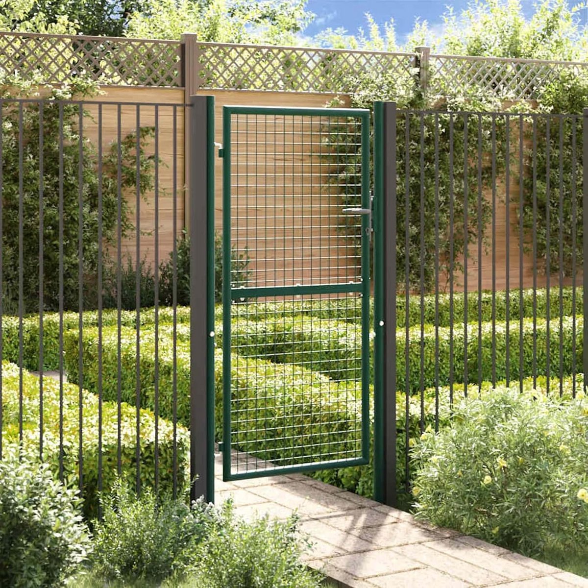 Stalen Tuinpoort Enkel Groen (100x175 cm) - Veilig en Duurzaam