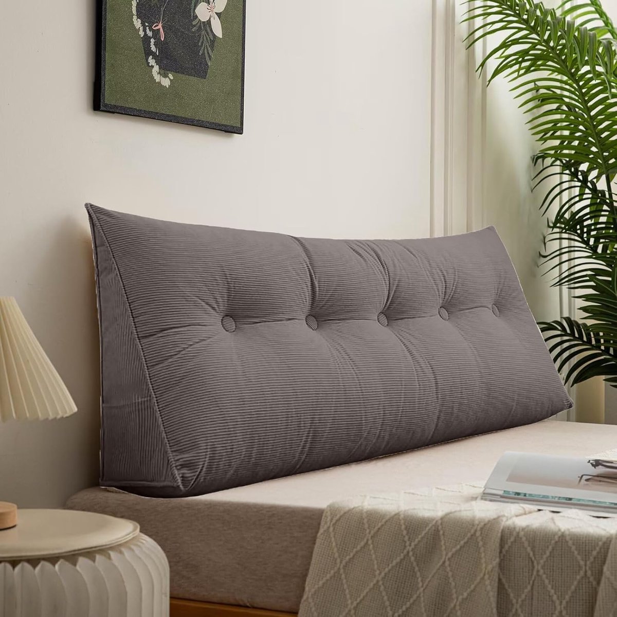 Groot Wigvormig Hoofdkussen voor Bed en Bank - Comfortabele Rugsteun en Leeskussen