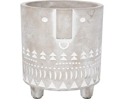 Medium Beton Planter met Gezicht - Stijlvolle Pot Cover voor Binnen en Buiten