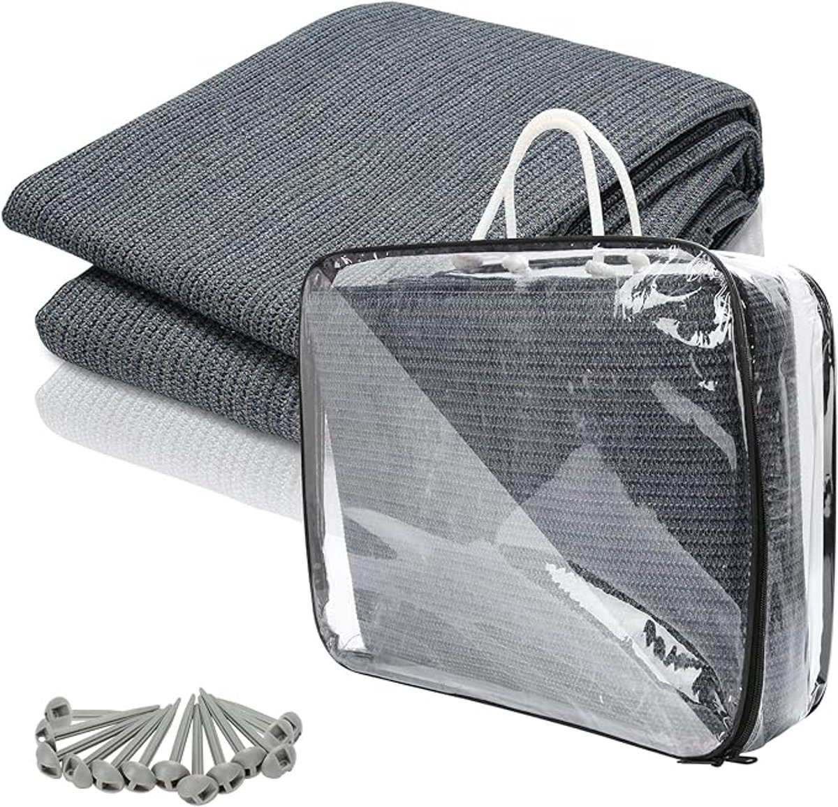 Voortenttapijt - Campingtapijt - Tapijt voor Tent - Camper - Outdoor Voortentvloer - Tenttapijt Incl. 13 Bevestigingspinnen - Van Hdpe 240 G/M² - Met Oogjes Draagtas - voor Camper en Caravan