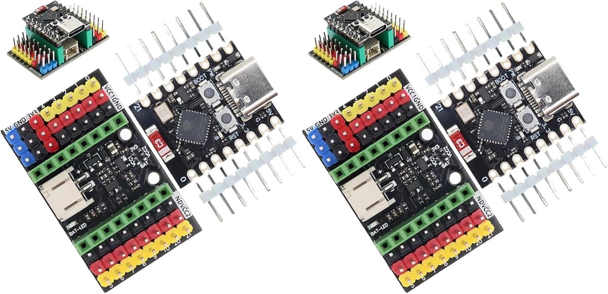 2x WiFi & Bluetooth Ontwikkelbord met Expansiebord - ESP32-C3 SuperMini - IoT Projecten