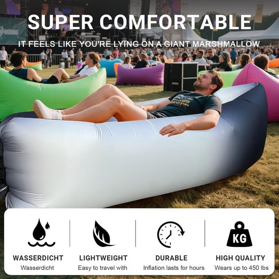 Opblaasbare Luchtbank voor Festivals, Camping en Strand - Lichtgewicht en Duurzaam van Merkloos — afbeelding 5