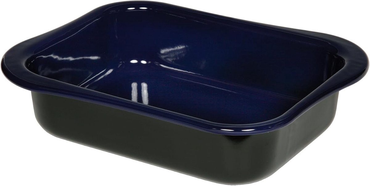 Braadpan Ovenschaal - Emaille Pan - Oven Gerechten - Inductie Geschikt - 36 x 265 cm - Zwart Blauw