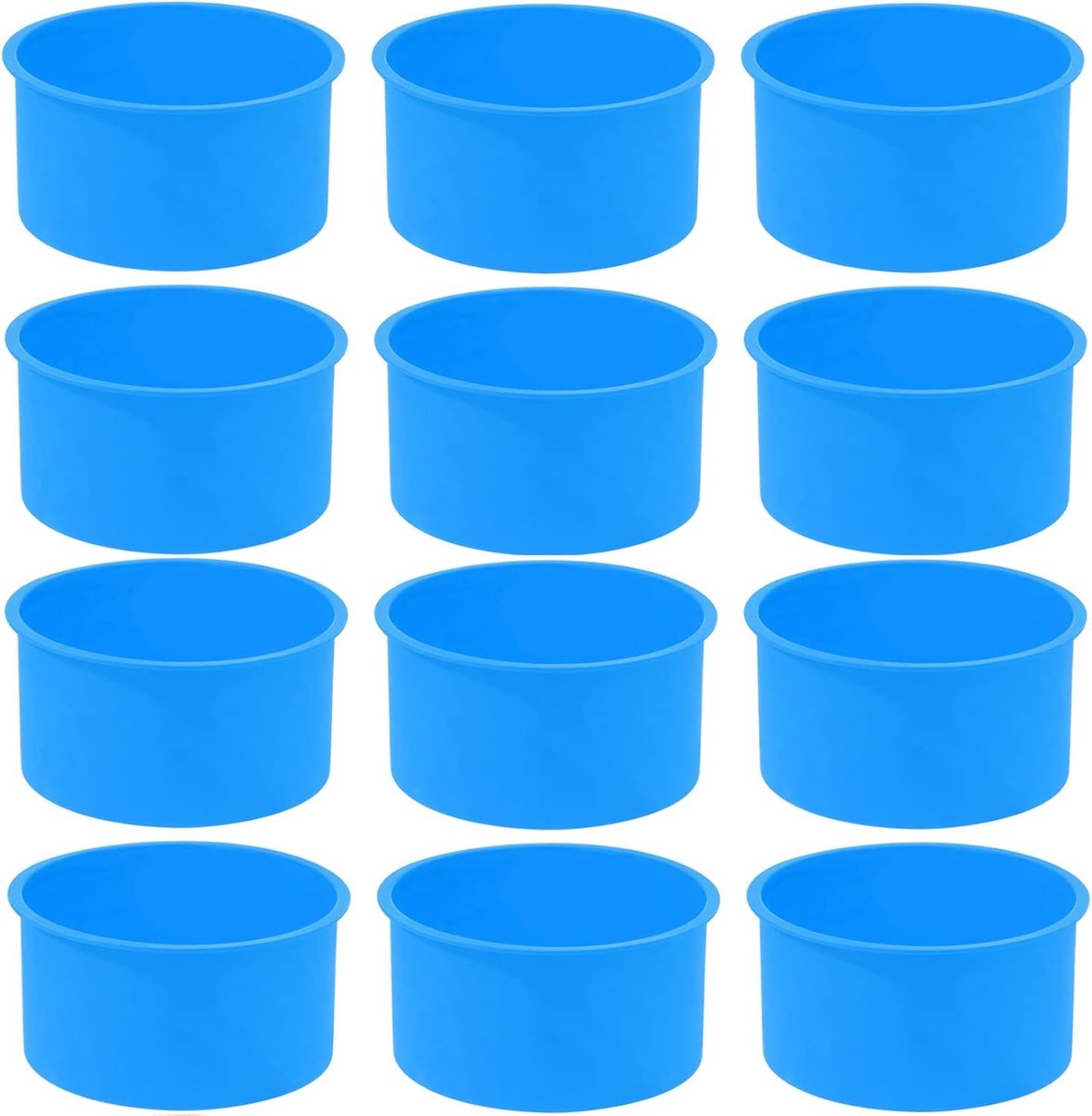 Set van 12 Siliconen Ronde Vormen voor Taart Bakken 10cm Antiaanbaklaag
