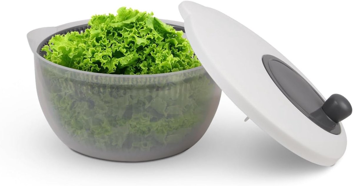 Grote Slacentrifuge 4 Liter met 3D Slender - BPA-vrije Groenteslinger en Saladekom