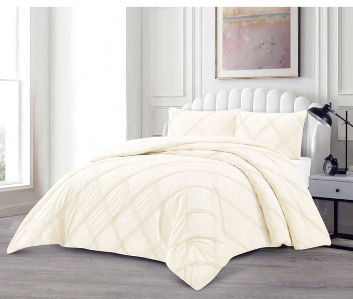 Lavella – bedsprei set – Lara – 3-delig – crème – 240x250 cm, 2x 60x70