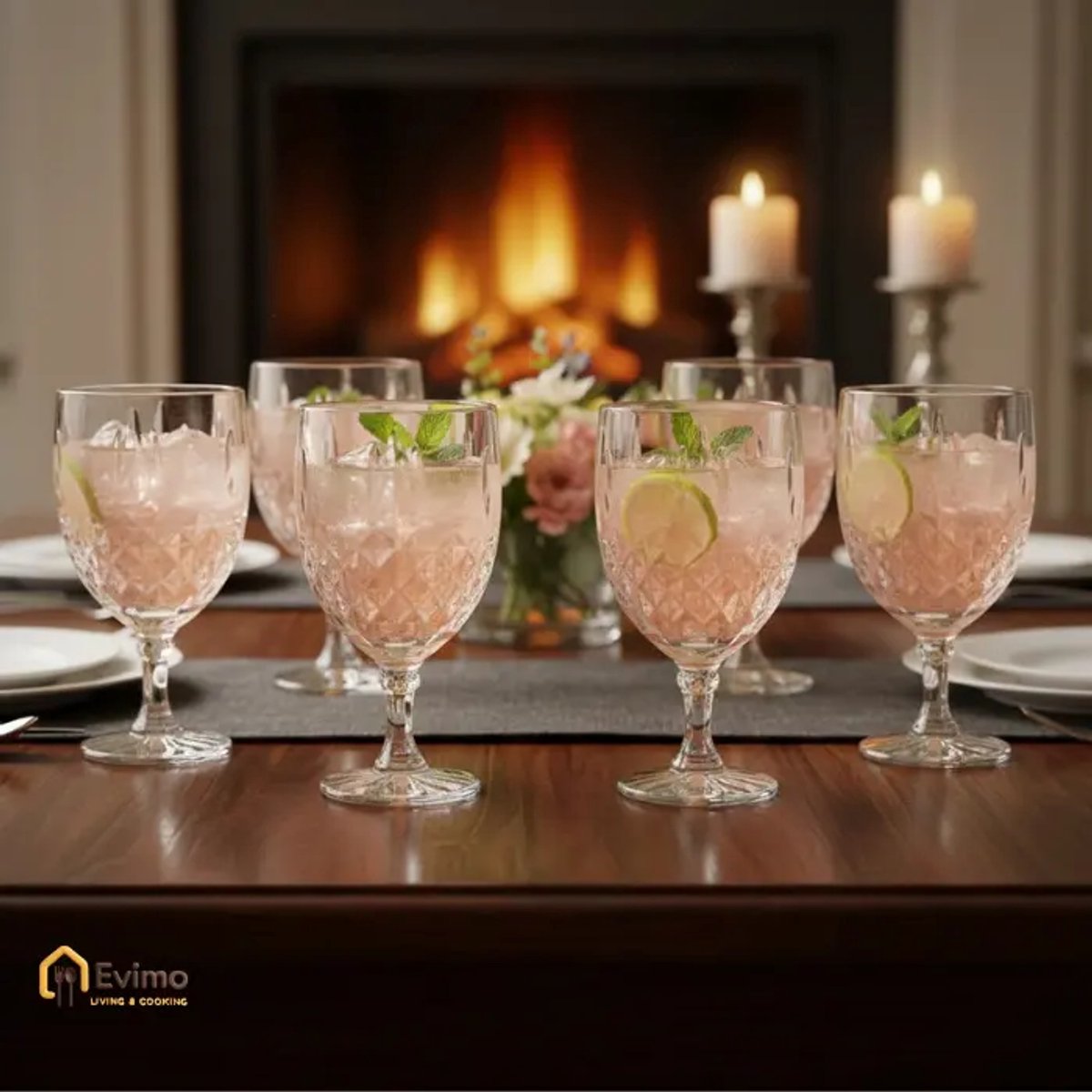 Diamond Fat gin tonic glazen set van 12 kristal-look 15 cm Ø8 cm