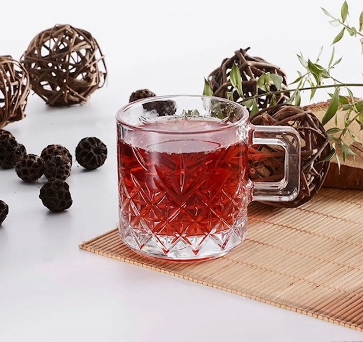 Pasabahce - koffie- en theeglazen - Timeless - met handvat - helder - set van 2, 195 ml