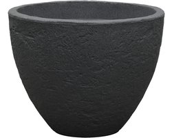 Grote Antraciet Plantenpot Kunststof met Steenlook voor Buiten en Binnen