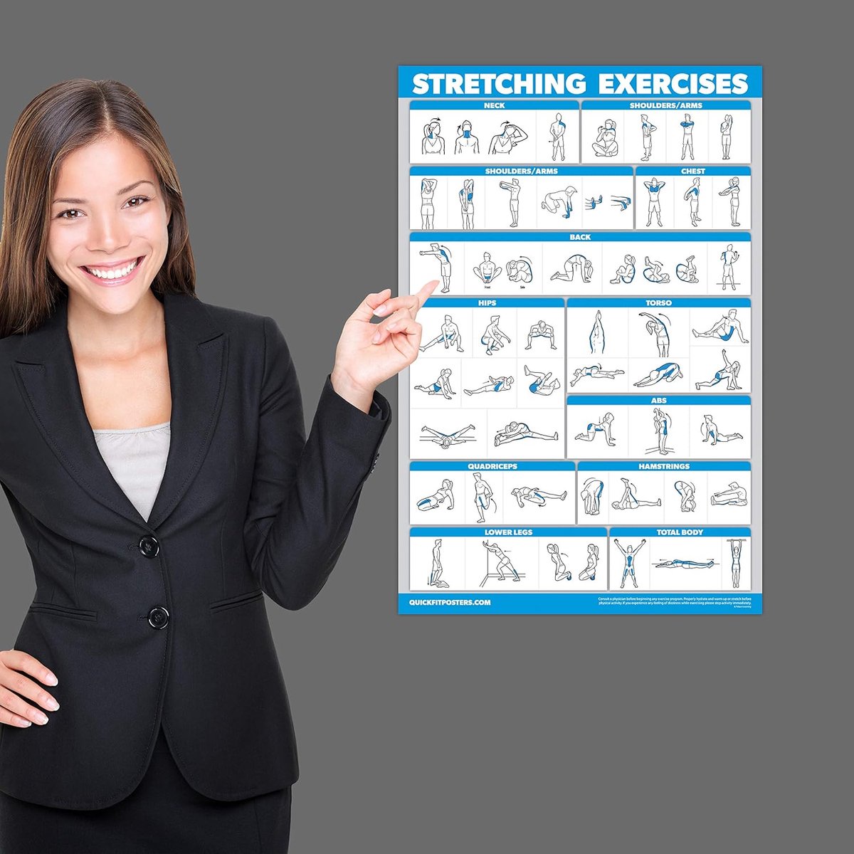 Set van 4 Gelamineerde Workoutkaarten: Halter, Lichaamsgewicht, Rekken & Kettlebell Oefeningen thumbnail 3