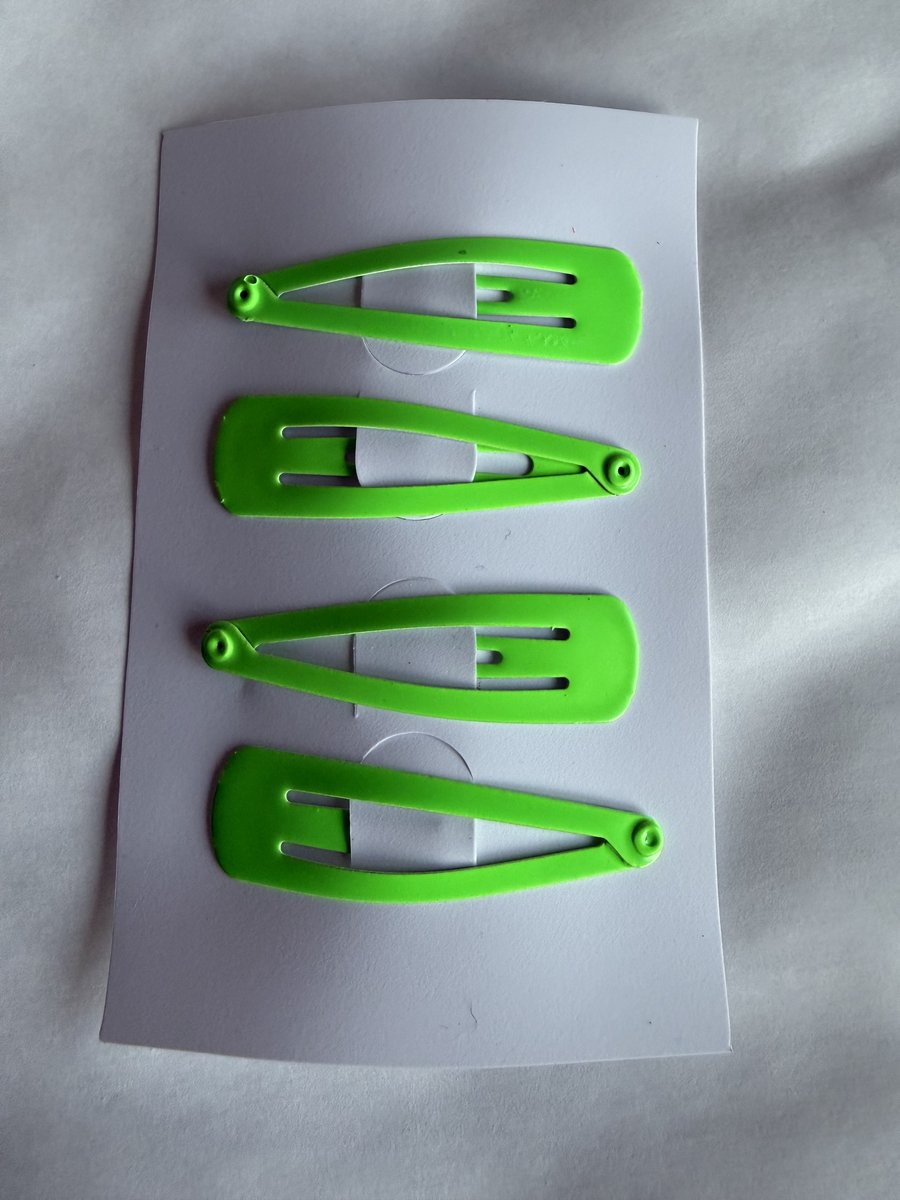 Klik klak speldjes 4 stuks neon groen - haar accessoires- meisje - party - feest - schattig
