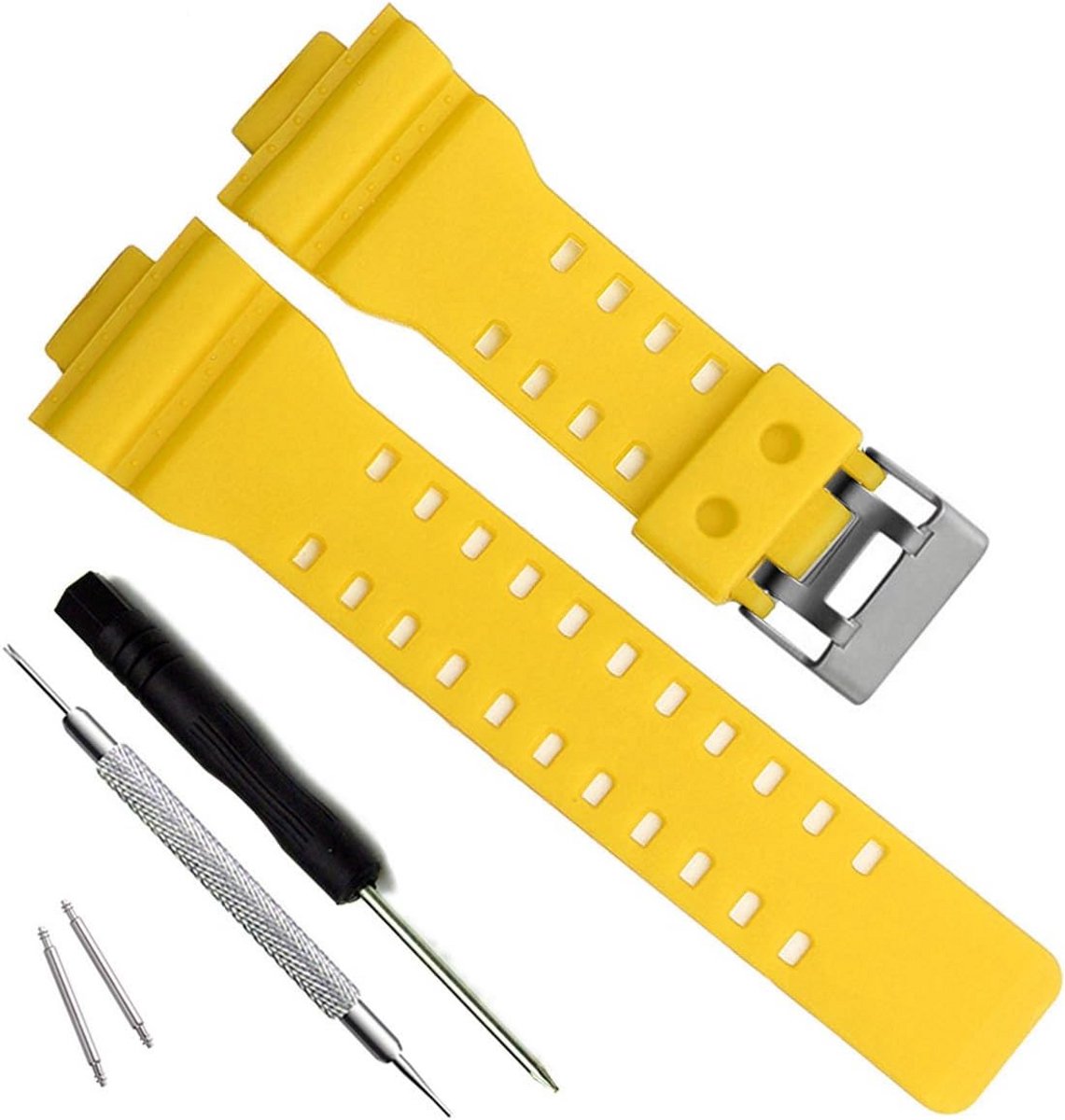 Verstelbare Horlogeband van Natuurlijke Hars voor Heren - Geschikt voor Diverse Modellen met Brede Aanzet