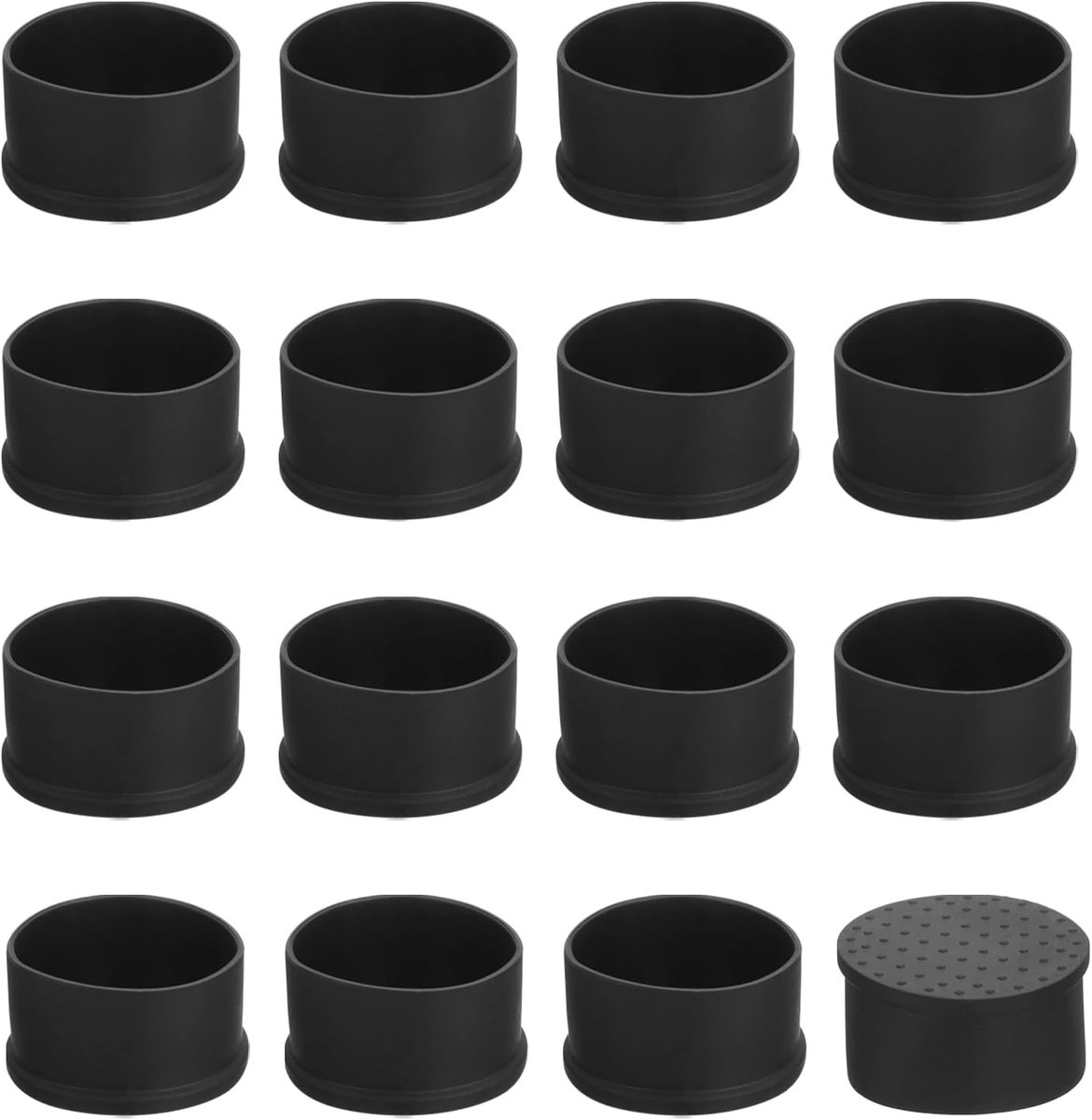 18x Stootdopjes Stoelpootjes Rond 50mm Zwart – Beschermdoppen voor Poten Tafel en Meubels