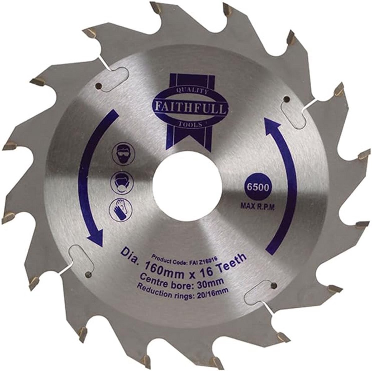 TCT Cirkelzaagblad 160mm met 30mm Boring en 16 Tanden voor Professioneel Gebruik