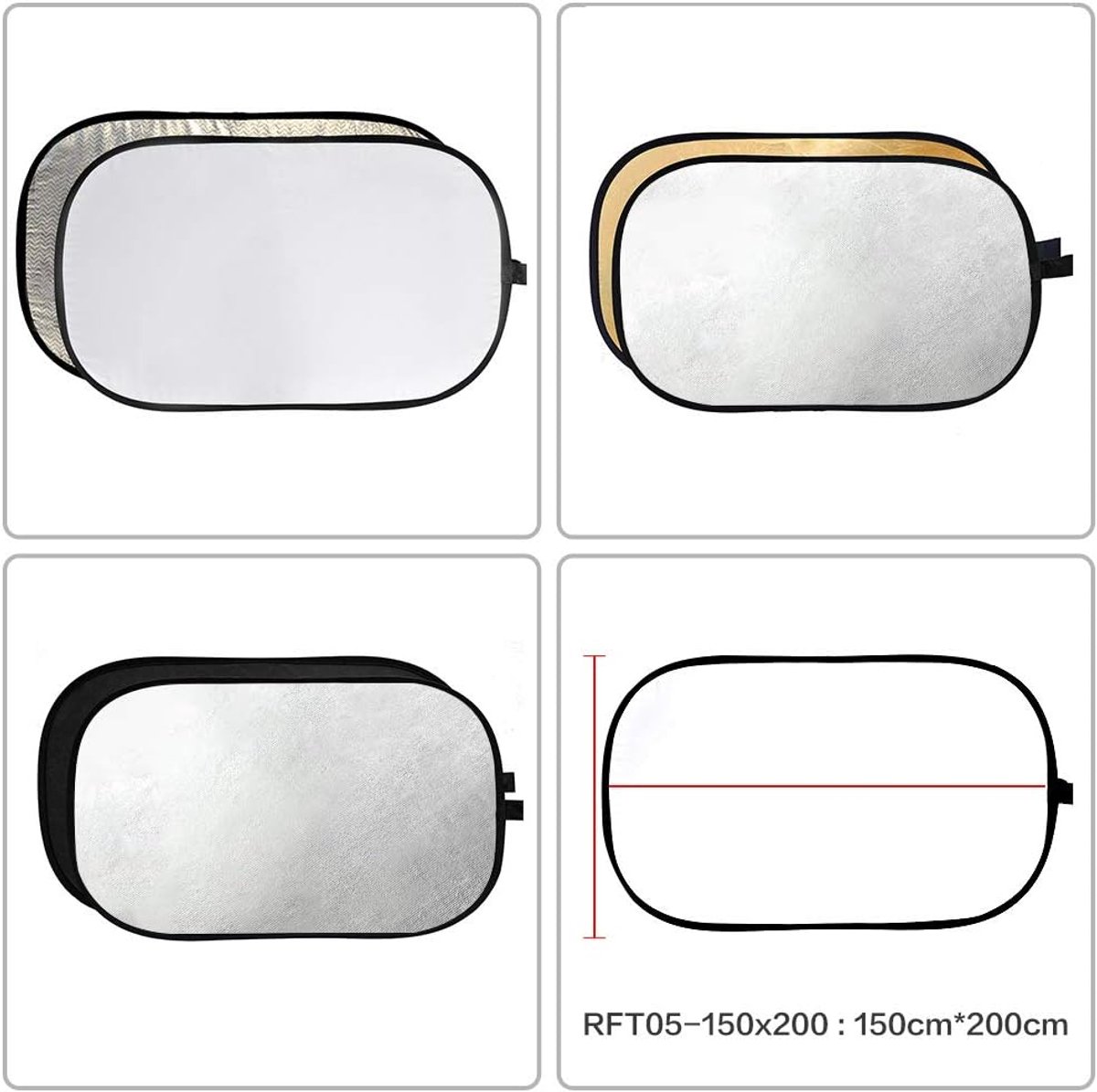 5-in-1 Opvouwbare Fotografie Reflector 150x200cm voor Studioverlichting