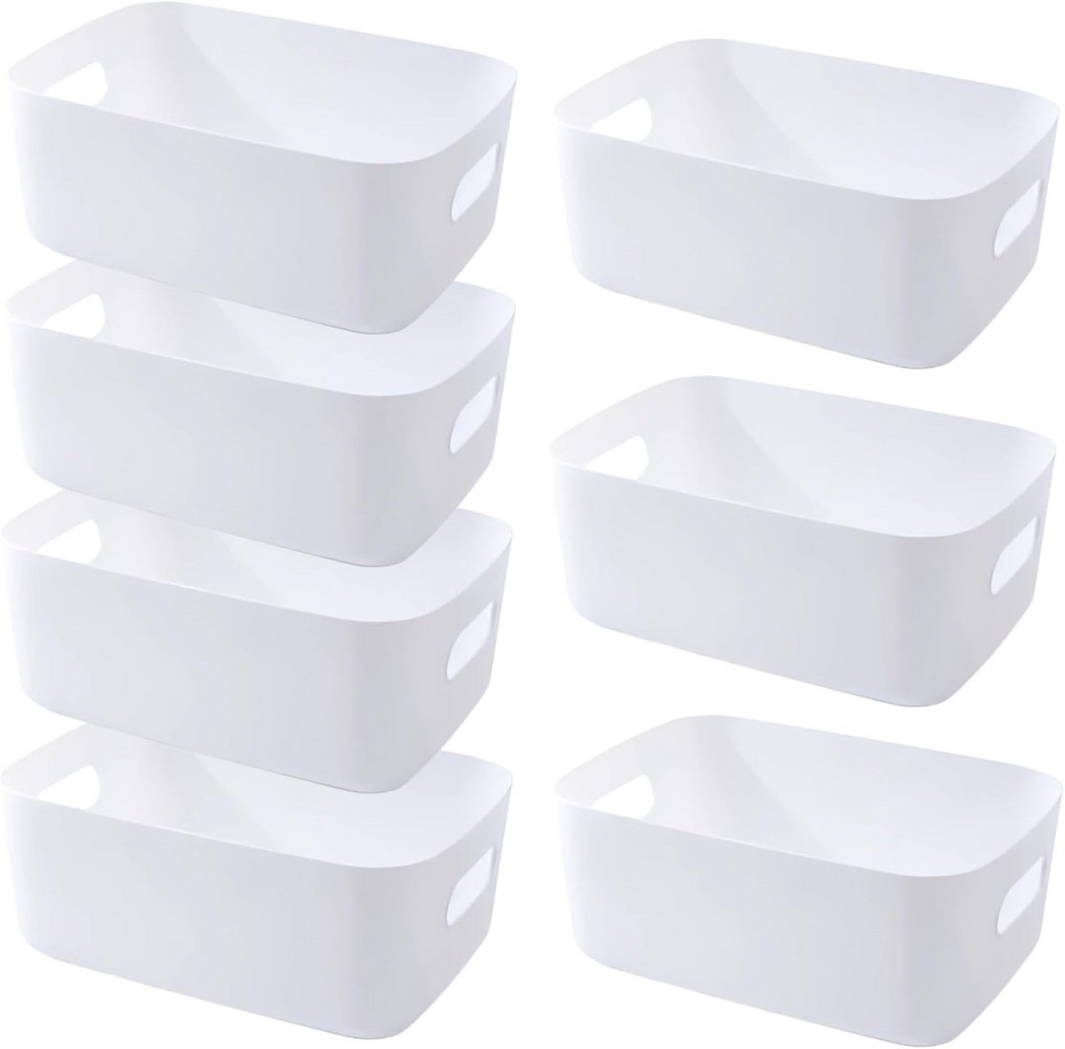 Set van 7 Kunststof Opbergdozen met Handvatten voor Keuken en Badkamer Organizer