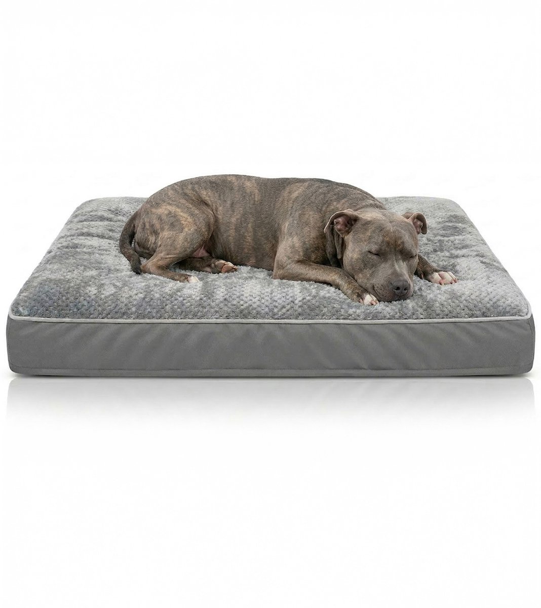 Orthopedische Hondenmand - XL Hondenkussen 85 x 60 x 10 cm - Grijs Hondenbed - Wasbaar Benchkussen met Rits