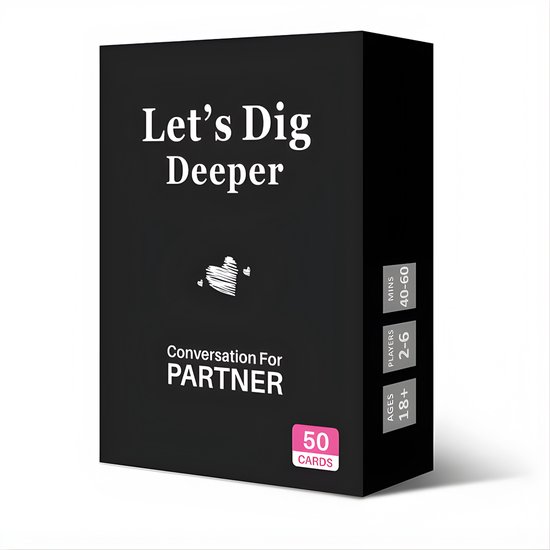 Let’s Dig Deeper - Gesprekskaarten voor Koppels - 50 Kaarten - Relatiekaartspel 18+ - Intieme & Diepe Vragen - Engelstalig