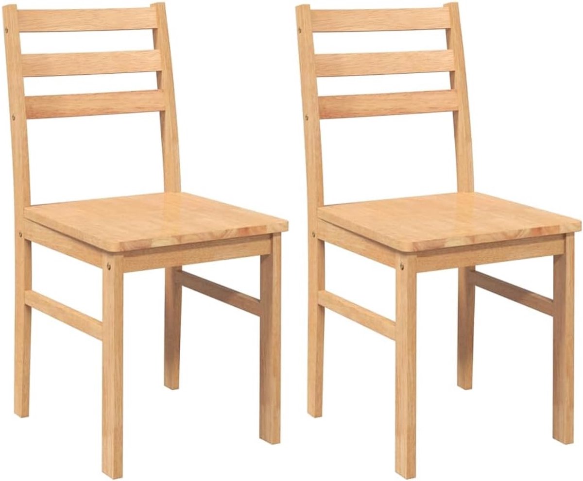 Set van 2 Massief Houten Eetkamerstoelen voor Keuken en Woonkamer