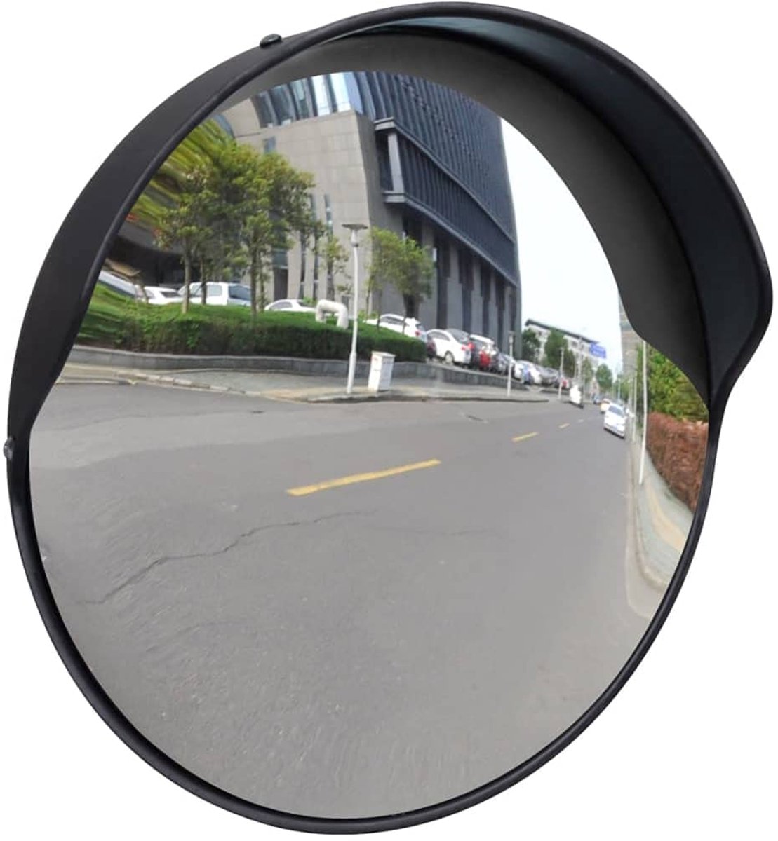 Convexe Spiegel - Verkeersspiegel - Zicht Verbeteren - Onbreekbaar Acryl - 30 cm Diameter - Zwart