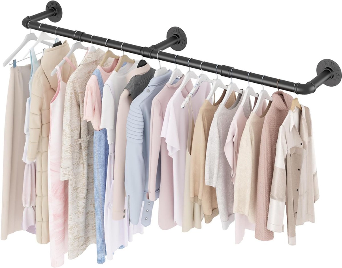 White-Label® Kledingstangen voor aan de Muur - Kledingrek - Kledingroede