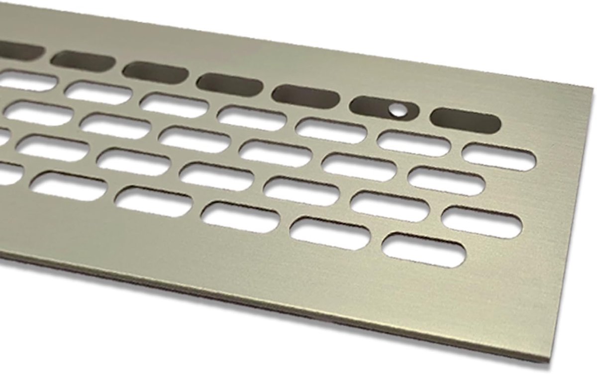 Aluminium Luchtrooster Rechthoekig RVS-look 60x245mm voor Ventilatie