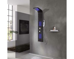Douchepaneel - Douchekolom Douchezuil - Badkamer Verbouwen - Met LED Verlichting - 44 x 130 cm - Zwart