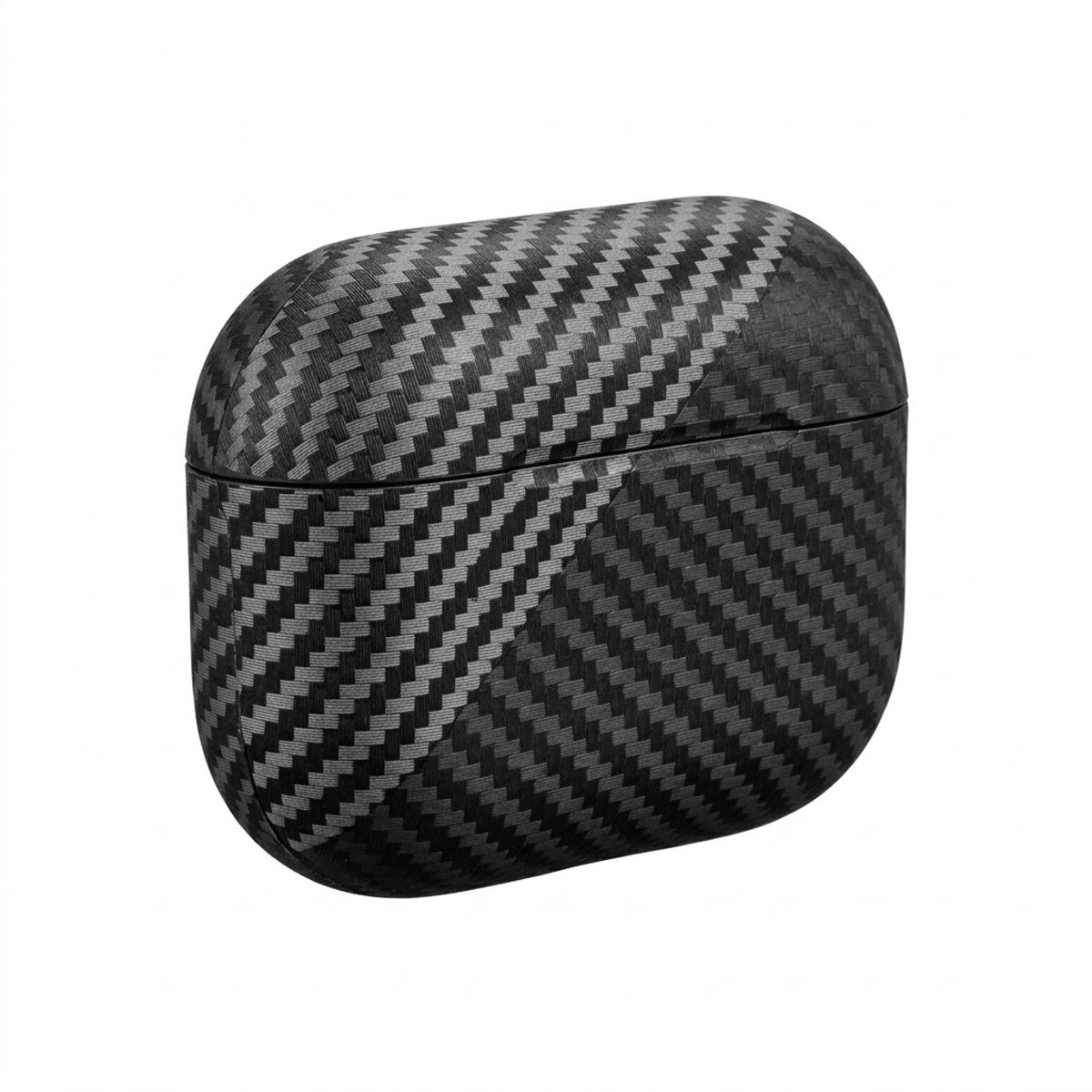 Diepgrijs carbon fiber hoesje voor oordopjes heren dames met streep patroon geschikt voor AirPods Pro 2 hardcase beschermhoes